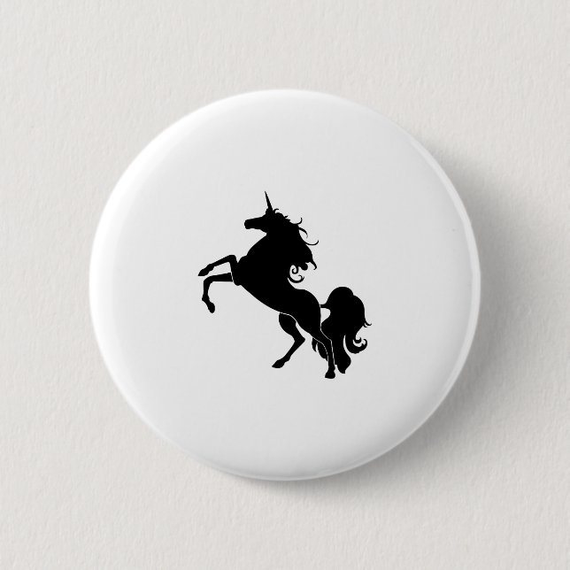 Black Horse 6 Cm Round Badge (Front)