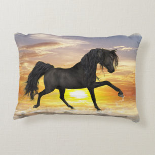 Black Horse Accent Pillow 16" x 12"