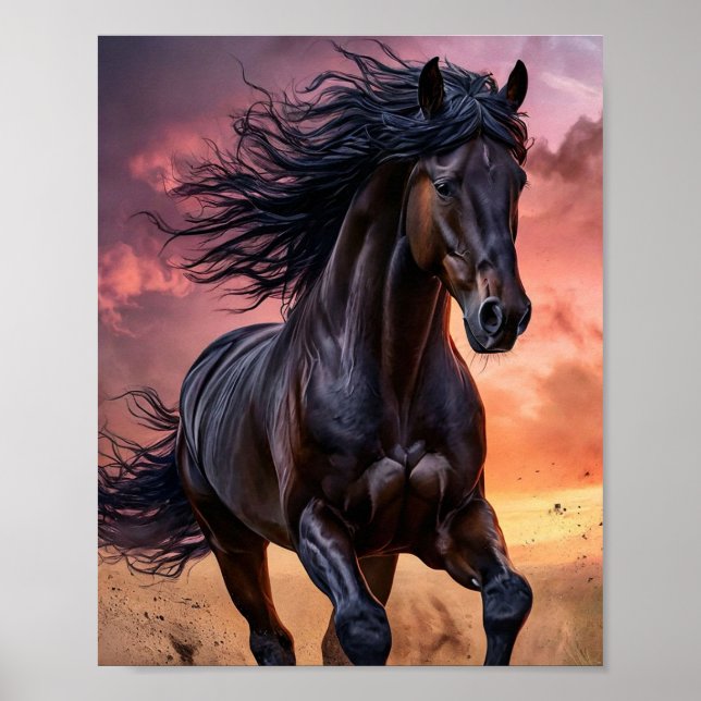 Black horse aesthetic poster (Front)