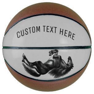 Black Horse Basketball with Custom Text