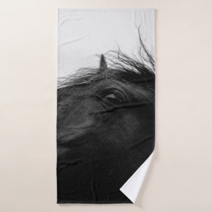 BLACK HORSE BATH TOWEL