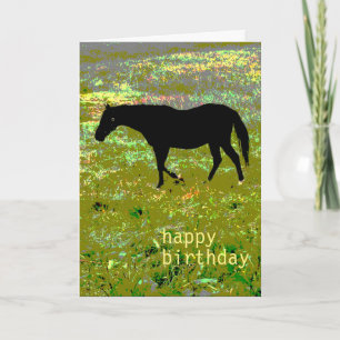 Black horse Birthday Card