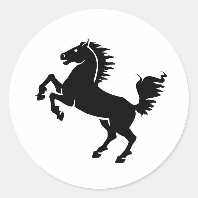 black horse classic round sticker (Front)