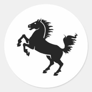 black horse classic round sticker