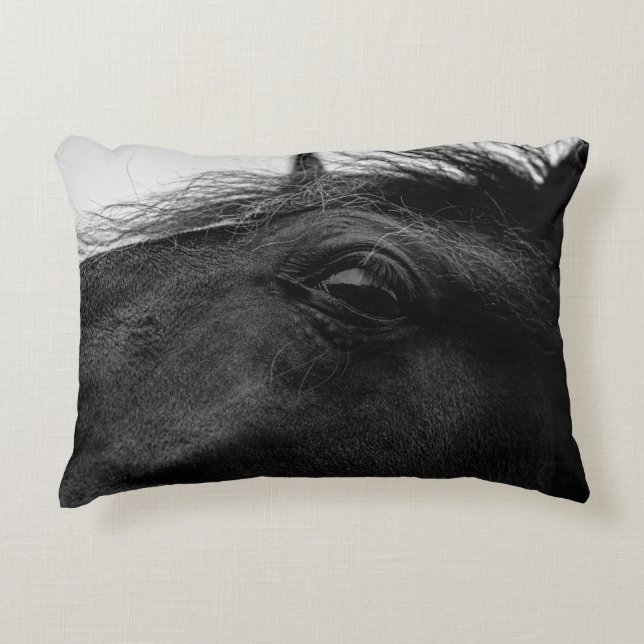 BLACK HORSE DECORATIVE CUSHION (Front)