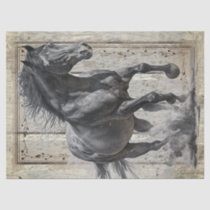 Black Horse Decoupage Tissue Paper