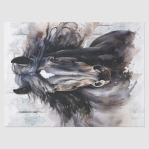 Black Horse Decoupage Tissue Paper