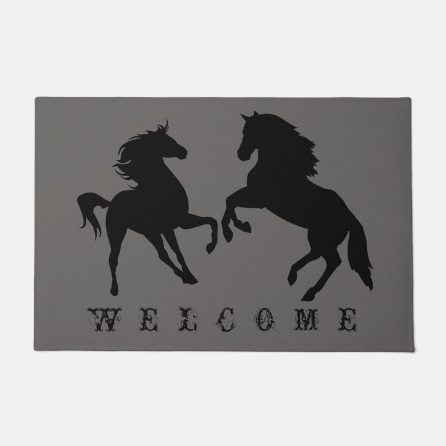 Black Horse Doormat (Front)