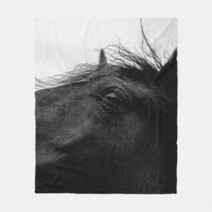 BLACK HORSE FLEECE BLANKET