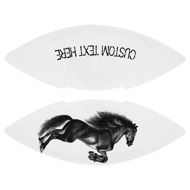 Black Horse Football with Custom Text American Football (Panels)