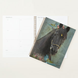 Black Horse Friesian Horse - Calendar, Planner
