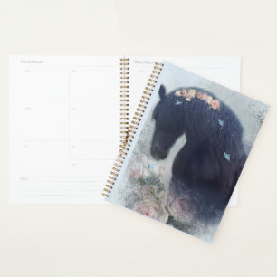 Black Horse Friesian Horse - Calendar, Planner