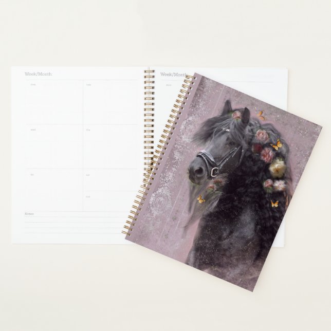 Black Horse Friesian Horse - Calendar, Planner (Display)