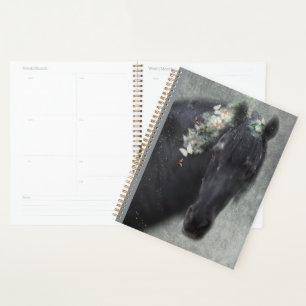 Black Horse Friesian Horse - Calendar, Planner