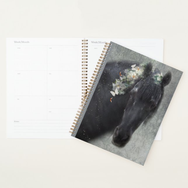 Black Horse Friesian Horse - Calendar, Planner (Display)