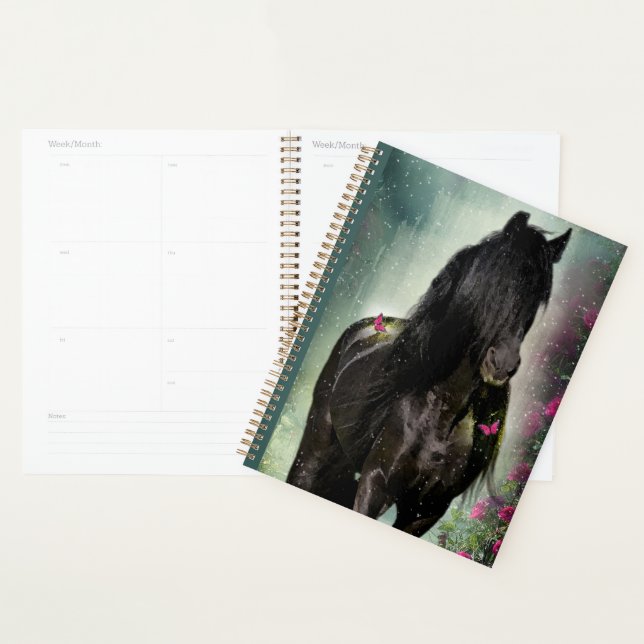 Black Horse Friesian Horse - Calendar, Planner (Display)