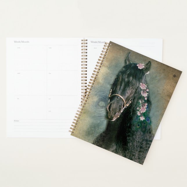 Black Horse Friesian Horse - Calendar, Planner (Display)