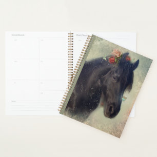 Black Horse Friesian Horse - Calendar, Planner