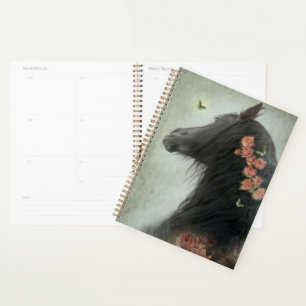 Black Horse Friesian Horse - Calendar, Planner