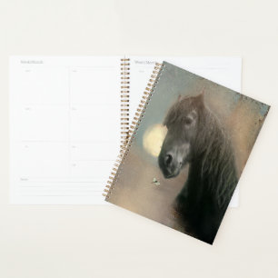 Black Horse Friesian Horse - Calendar, Planner