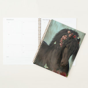 Black Horse Friesian Horse - Calendar, Planner