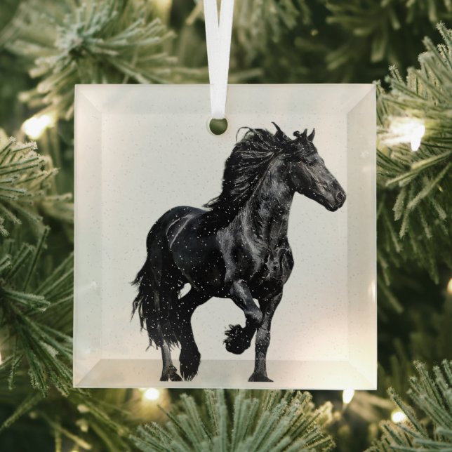 Black horse glass tree decoration (Insitu)