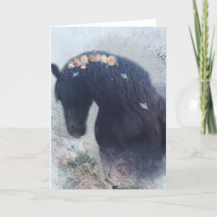 Black Horse - Greeting Card