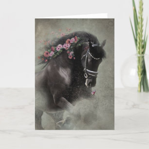 Black Horse - Greeting Card