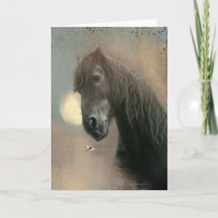 Black Horse - Greeting Card