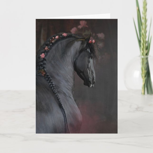 Black Horse - Greeting Card (Front)