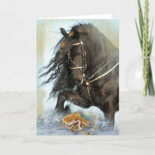 Black Horse - Greeting Card