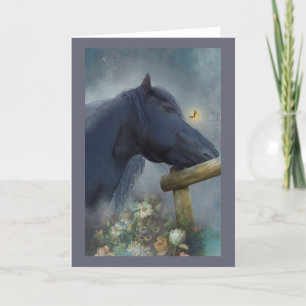 Black Horse - Greeting Card