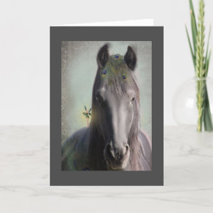 Black Horse - Greeting Card