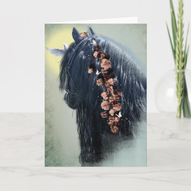 Black Horse - Greeting Card (Front)