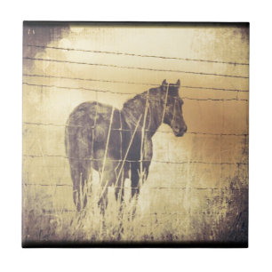 Black Horse Grunge Tile