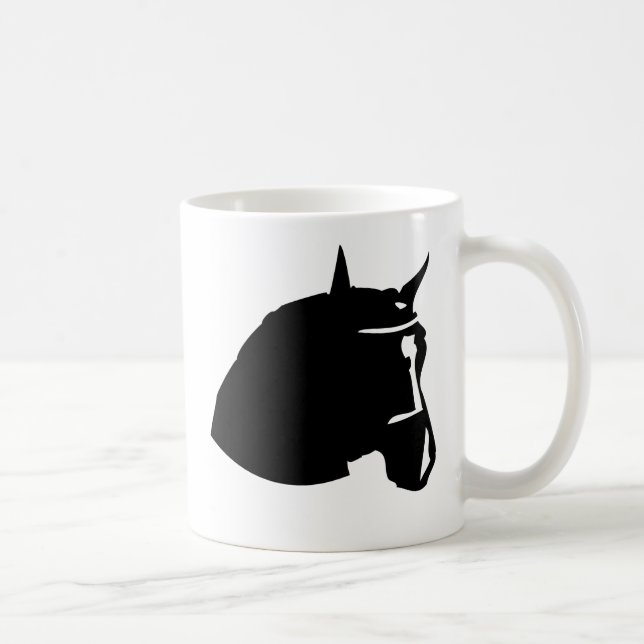 black horse head coffee mug (Right)