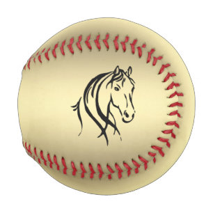 Black Horse Head Gold Baseball