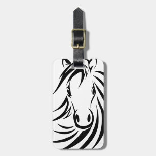 Black Horse Head Luggage Tag