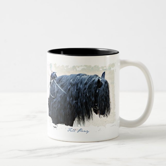 Black Horse Head Two-Tone Coffee Mug (Right)