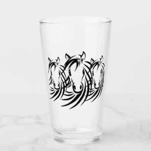 Black Horse Heads  Glass