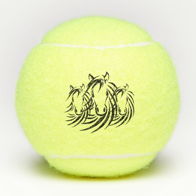Black Horse Heads Tennis Balls (Front)