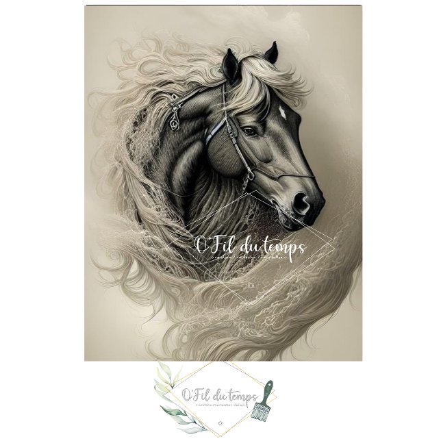 Black Horse in black and white Tissue Paper (Creator Uploaded)