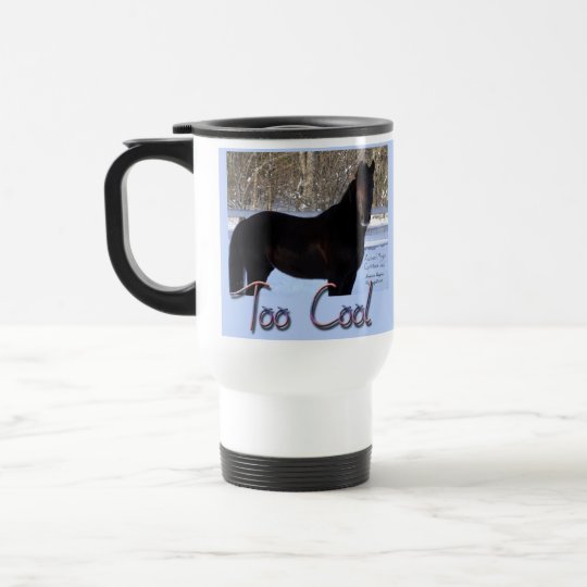 Black Horse in Snow: Too Cool Travel Mug