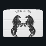 Black Horse iPad Air Cover with Custom Text<br><div class="desc">Personalised Upright Black Wild Horse iPad Air Covers with Custom Text - MIGNED Painting iPad Cases - Add Your Unique Text / Choose your favourite fonts / size / colours - Resize and move or remove elements with customisation tool ! You can also transfer my designs to more than 1000...</div>