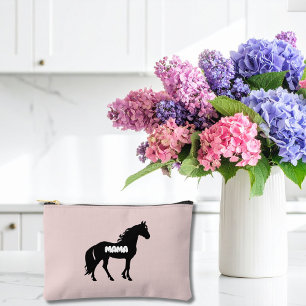 Black Horse & MAMA, Birthday, Pretty Stylish Pink  Accessory Pouch