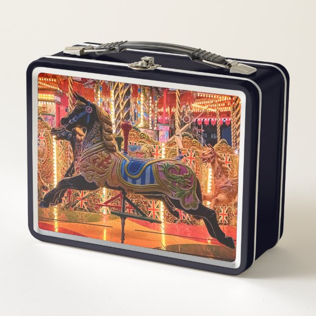 Black horse metal lunch box (Front)
