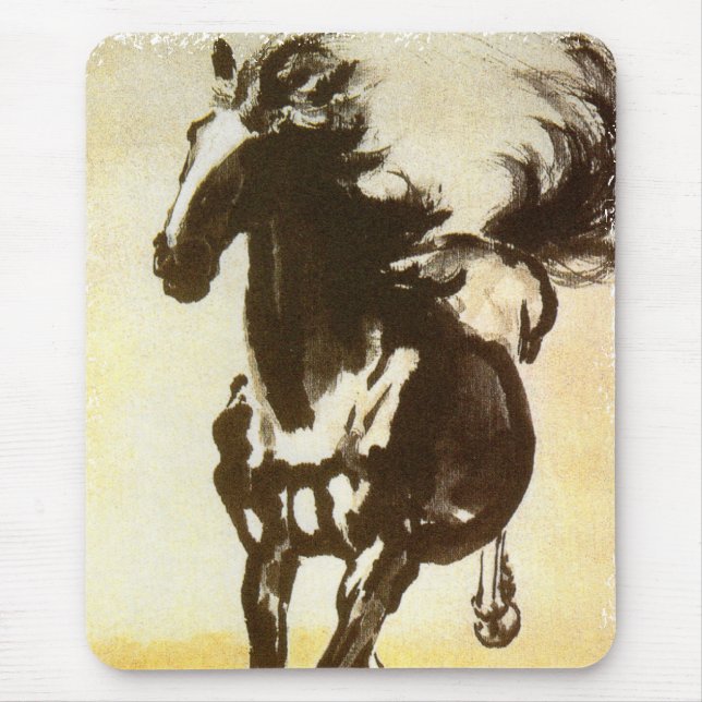 Black Horse Mouse Mat (Front)
