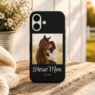 Black Horse Mum Established Script Photo iPhone 16 Case