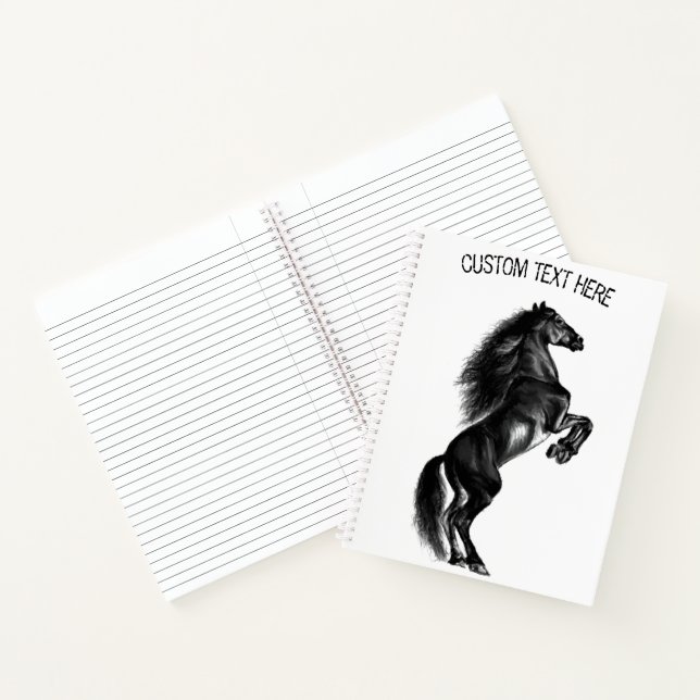 Black Horse Notebook with Custom Text (Inside)