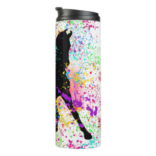 Black Horse Paint Splatter Thermal Tumbler